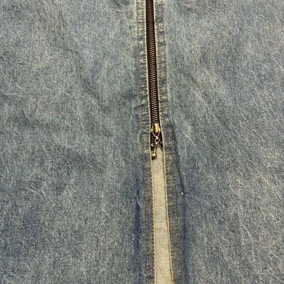 Vintage‎ Ladies 80’s Zipper Front Denim Maxi Skirt Size 14 - Picture 11 of 12